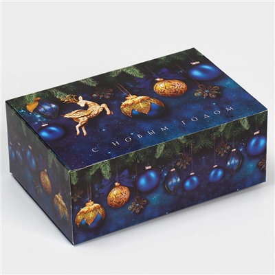 Коробка сборная «Новогодние шары», 18 х 12 х 7 см