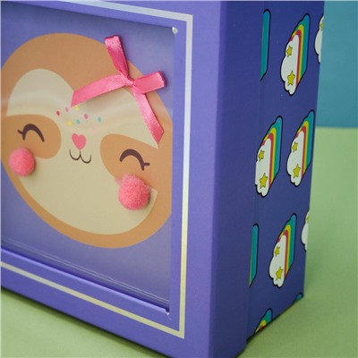 Подарочная коробка «Cute sloth», 17*17*8