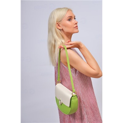 Женская сумка кросс-боди из искусственной кожи, цвет зеленый с белым