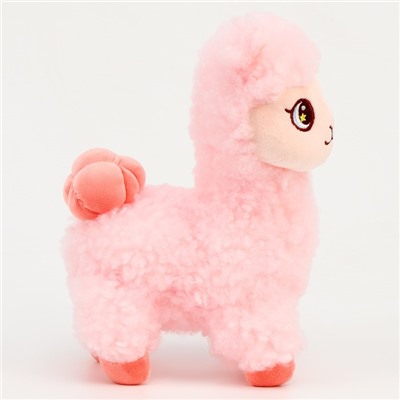 Мягкая игрушка "Лама", 25 см, цвет розовый
