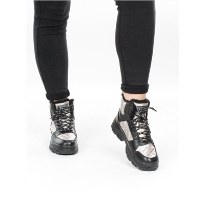 2222-4 BLACK Ботинки подростковые зимние (искусственные материалы) размер 36