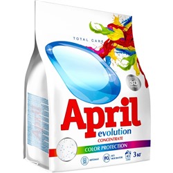 Стиральный порошок April Evolution, Color, Protection, автомат, для стирки цветного, 3 кг