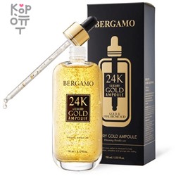 Bergamo Luxury 24K Gold & Ha Ampoule - Антивозрастная сыворотка для лица с экстрактом Золота 110мл.,