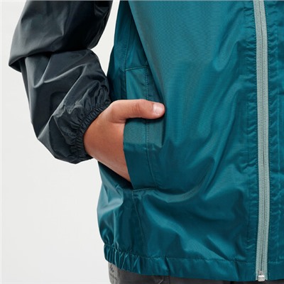 Куртка непромокаемая мн150 для детей 7–15 лет зеленая QUECHUA