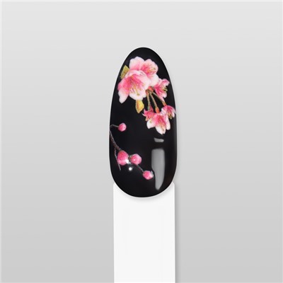 Наклейки для ногтей «Сакура», объёмные, цвет розовый/белый