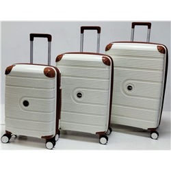Набор из 3-х чемоданов с расширением  23101 Молочный