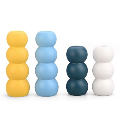 Ваза для цветов декоративная керамическая, 4 уровня ВК-4005 голубой