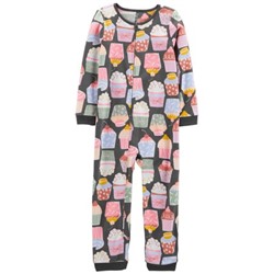 1-Piece Cupcake Fleece Footless PJs