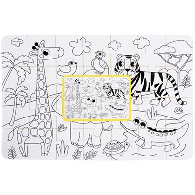 Мягкий пазл для малышей раскраска «Африка», размер 50х33 см, 28 деталей, Крошка Я