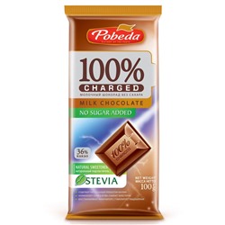 Шоколад Победа Charged на стевии Молочный 36% 100г