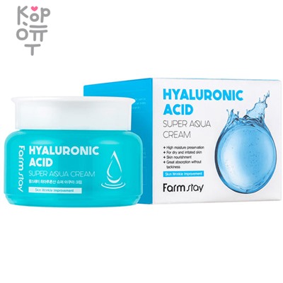 Farm Stay Hyaluronic Acid Super Aqua Cream - Увлажняющий крем для лица с гиалуроновой кислотой, 100мл.,
