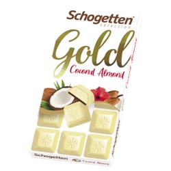 Шоколад "Шогеттен" GOLD белый с кокосовой стружкой кусочками вафель 100 гр.