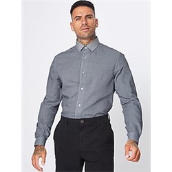 Navy Puppytooth Long Sleeve Shirt