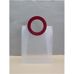 Пакет подарочный (M) "Round handle", red (28*23*11)