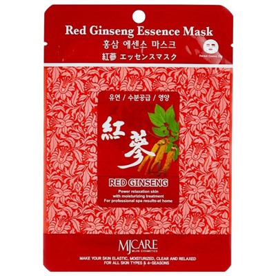 Маска тканевая с экстрактом красного женьшеня Red Ginseng Essence Mask, MIJIN 23 мл