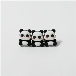 Заколка для волос GIRLY "Threen pandas", black