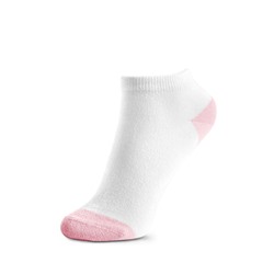 Носки женские Хлопок, RUS 23/EUR 35-37, Mini, белые с розовой пяткой