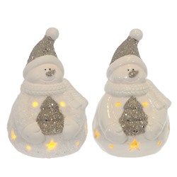 Фигурка декоративная "Снеговик с подсветкой" (2xLR44), L6 W7 H10 см, 2в.