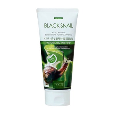 Пенка для лица с экстрактом улиточного муцина NATURAL BLACK SNAIL FOAM CLEANSING,  JIGOTT, 180 мл