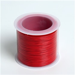 Шнур вощеный из полиэстера d=0,5мм, L=50м, цвет ярко-красный