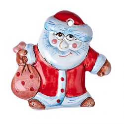 Украшение ёлочное "Дед Мороз" 9 см майолика