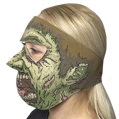 Неопреновая медицинская полнолицевая маска Skulskinz Zombie - Обеспечивает надежную защиту в период пандемии, максимально удобна для поездок на велосипедах, электросамокатах, моноколесах, мотоциклах, гироскутерах и т.д. Маска многоразового использования №39