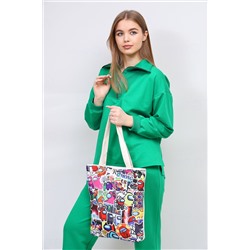 Летняя сумка шоппер из текстиля, мультицвет