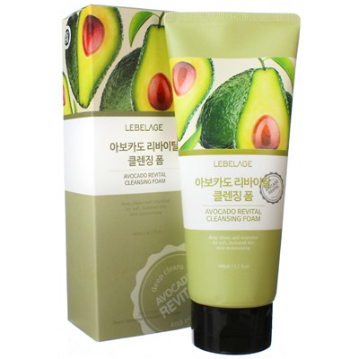 Пенка для умывания восстанавливающая с авокадо AVOCADO REVITAL CLEANSING FOAM, LEBELAGE, 180 мл