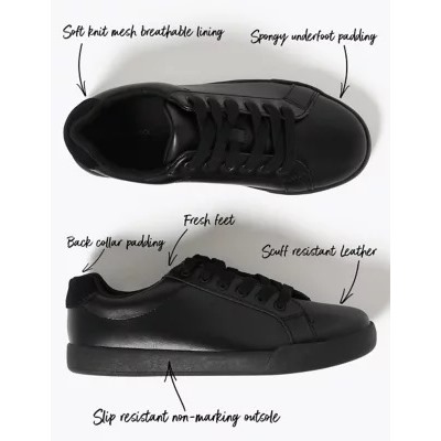 Kids' Leather Freshfeet™ Trainers (13 Small - 9 Large)