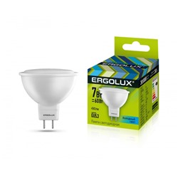 Нарушена упаковка!   Светодиодная лампа GU5.3 7W 4500К (белый) Ergolux LED-JCDR-7W-GU5.3-4K (12159)