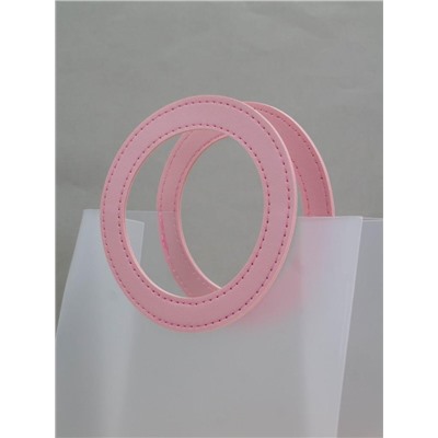 Пакет подарочный (S) "Round handle", pink (22*21*10)