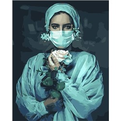 Картина по номерам 40х50 - Хирург с розой