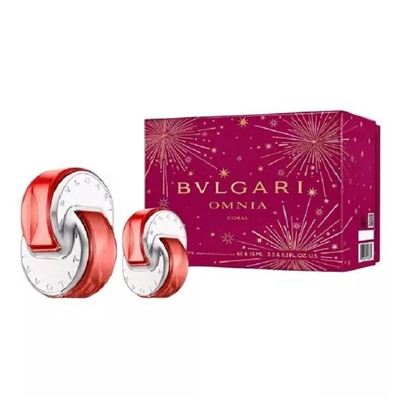 Набор туалетной воды Омния Коралл (65 мл + 15 мл), Omnia Coral Eau De Toilette Juice Set, произв. Bvlgari