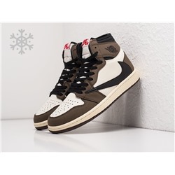 Зимние Кроссовки Nike Air Jordan 1 Mid  x Travis Scott