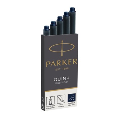 Набор картриджей для перьевой ручки Parker Cartridge Quink Z11, 5 штук, тёмно-синие чернила