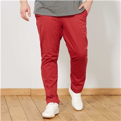 Зауженные брюки-чинос из эластичного твила - красный