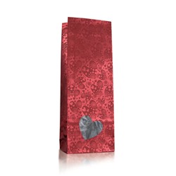 Пакет для чая 250 г с окошком, подарочный "Сердце", красный