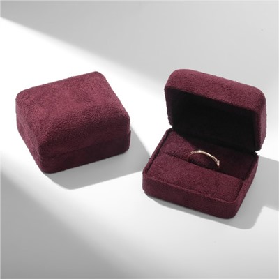 Футляр бархатный под кольцо «Квадро», 6,3×5, цвет бордовый