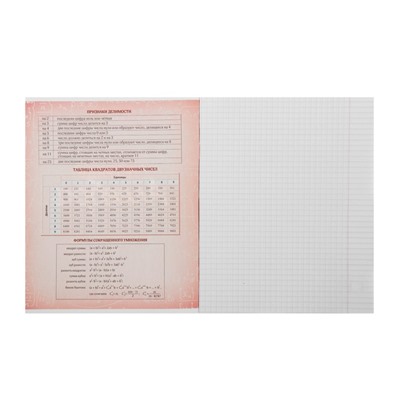 Тетрадь предметная Calligrata "Неон", 48 листов в клетку Алгебра, со справочным материалом, обложка мелованный картон, УФ-лак, блок офсет