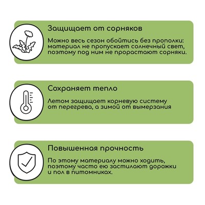 Агроткань застилочная, с разметкой, 5 × 1,1 м, плотность 100 г/м², полипропилен, Greengo, Эконом 50%