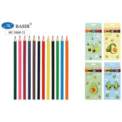 Набор цветных карандашей: "АВОКАДО"; деревянные МС-5868-12