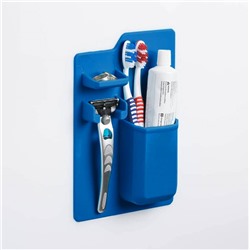 Органайзер для бритвы и зубной пасты силиконовый, голубой