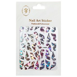 Nail Art Sticker, 2D стикер Z-D4301 (металлик, серебро)