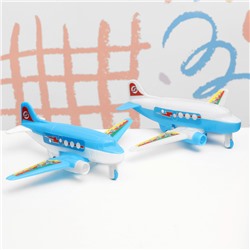 Набор детских игрушек "Самолет" 2 шт, пластик, 11 х 15 х 4 см, микс