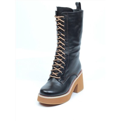 DMD-M7082 BLACK Ботинки зимние женские (натуральная кожа, натуральный мех) размер 36