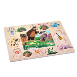 Игрушка деревянная "Маша и Медведь" рамка-вкладыш в пленке