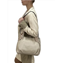 Женская сумка из натуральной кожи, цвет бежевый