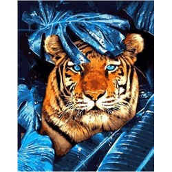 Картина по номерам 40х50 - Тигр в листьях