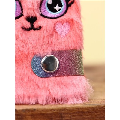 Блокнот плюшевый "Cat eyes", pink