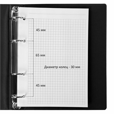 Тетрадь на кольцах А5 (180х220 мм), 80 листов, обложка ПВХ, клетка, BRAUBERG, черный, 403909